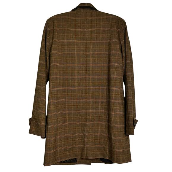 Versailles Brown Plaid Trenchcoat Long Blazer Classic Corporate ‎ 6 (2994) - Picture 4 of 7